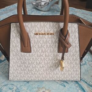 Michael Kors Tan and Cream Satchel